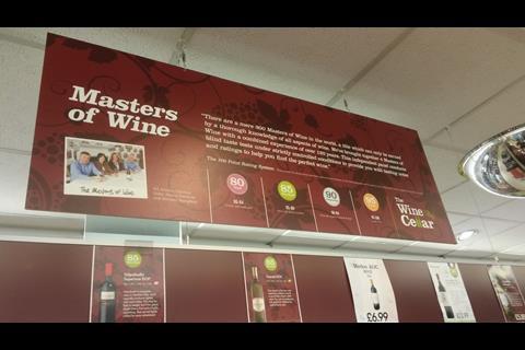 There is a graphic above the Lidl wine display with details of the masters or wine that Lidl has employed to keep the quality of the offer up to scratch.